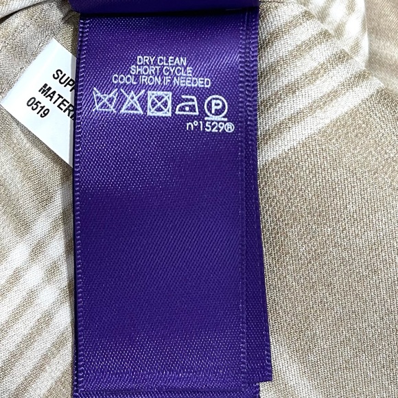 Ralph Lauren Purple Label Shirt Womens Size 10 Taupe Sequin Plaid Silk Blend - Picture 11 of 14